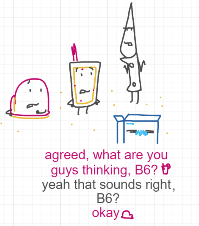 A panel from Ready Oar Knot, episode three of the Board Boards object show by Furretwalk/WalkingFurret.